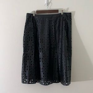 A-line Laser Cut Pleather Skirt